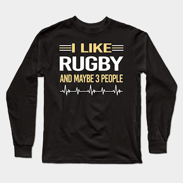 3 People Rugby Long Sleeve T-Shirt by symptomovertake